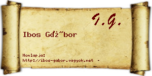 Ibos Gábor névjegykártya